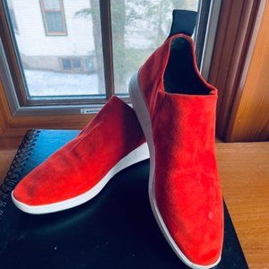 Via Spiga Marlow Red Suede Slip-on Sneakers/Ankle Shoes - Women's 7.5.